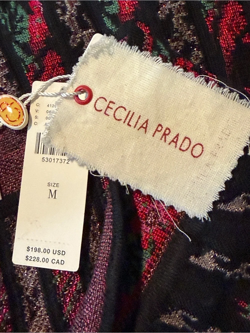 Cecilia Prado Anthropologie Roselle- SZ M- Black Red Pleated Midi Sweater Skirt